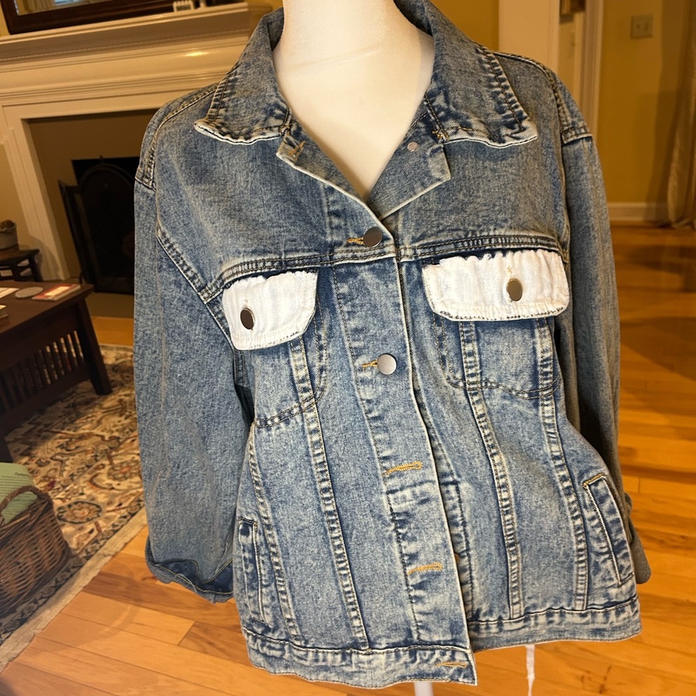 W&G MAMA Acid Wash Denim Jacket Boutique Cropped Jean Jacket